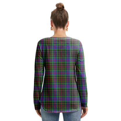 Brodie Hunting Modern Tartan Crest Long Sleeve Neckline Tie Sweatshirt