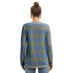 Stewart of Appin Hunting Ancient Tartan Crest Long Sleeve Neckline Tie Sweatshirt