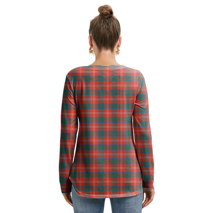 Chisholm Ancient Tartan Crest Long Sleeve Neckline Tie Sweatshirt