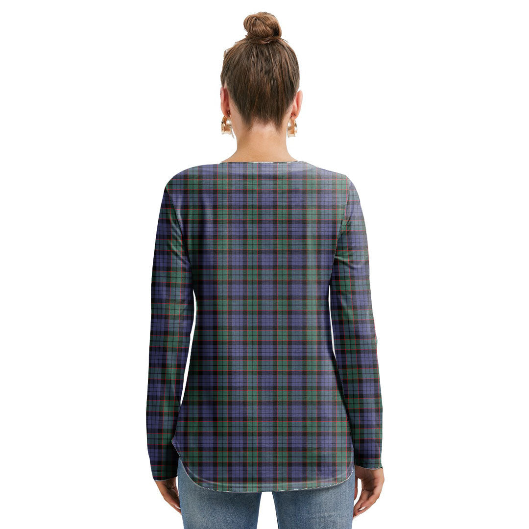 Fletcher Modern Tartan Crest Long Sleeve Neckline Tie Sweatshirt