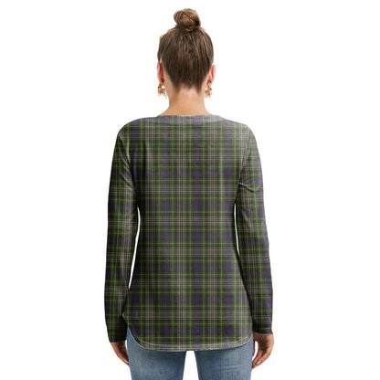 Davidson Tulloch Dress Tartan Plaid Long Sleeve Neckline Tie Sweatshirt