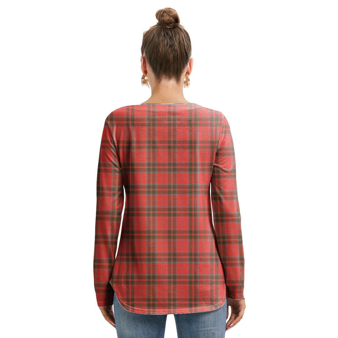 Grant Weathered Tartan Crest Long Sleeve Neckline Tie Sweatshirt