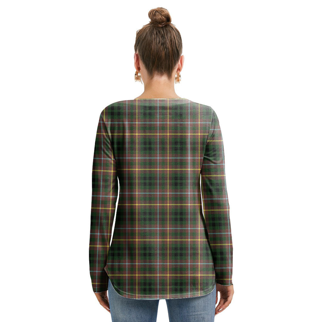 Buchanan Hunting Tartan Crest Long Sleeve Neckline Tie Sweatshirt