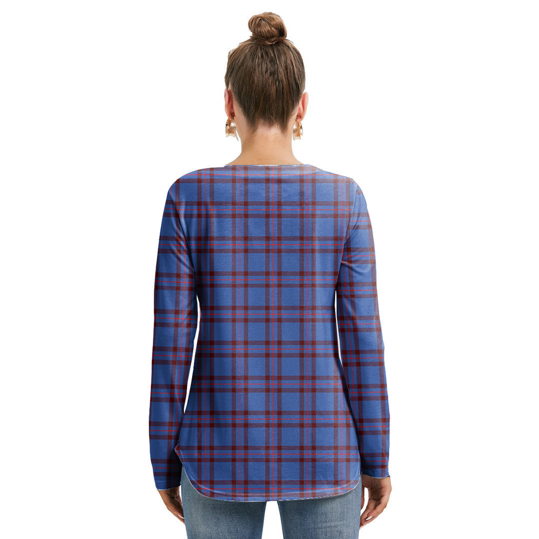 Elliot Modern Tartan Crest Long Sleeve Neckline Tie Sweatshirt