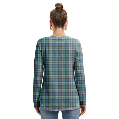 Leslie Hunting Ancient Tartan Crest Long Sleeve Neckline Tie Sweatshirt