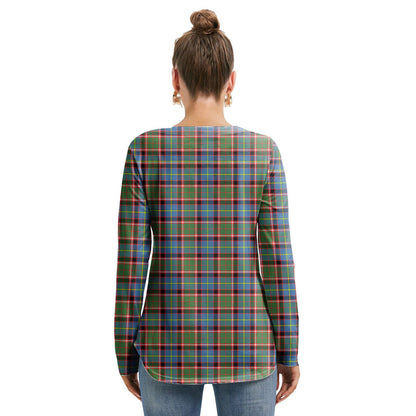 Stirling Bannockburn District Tartan Plaid Long Sleeve Neckline Tie Sweatshirt