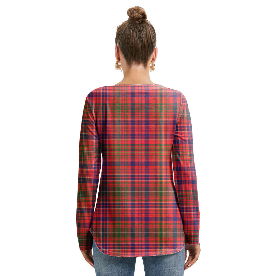 Lumsden Modern Tartan Crest Long Sleeve Neckline Tie Sweatshirt