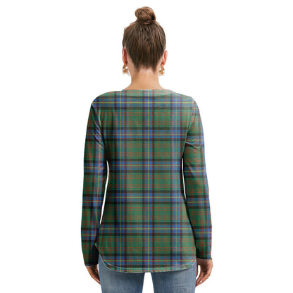 Cochrane Ancient Tartan Crest Long Sleeve Neckline Tie Sweatshirt