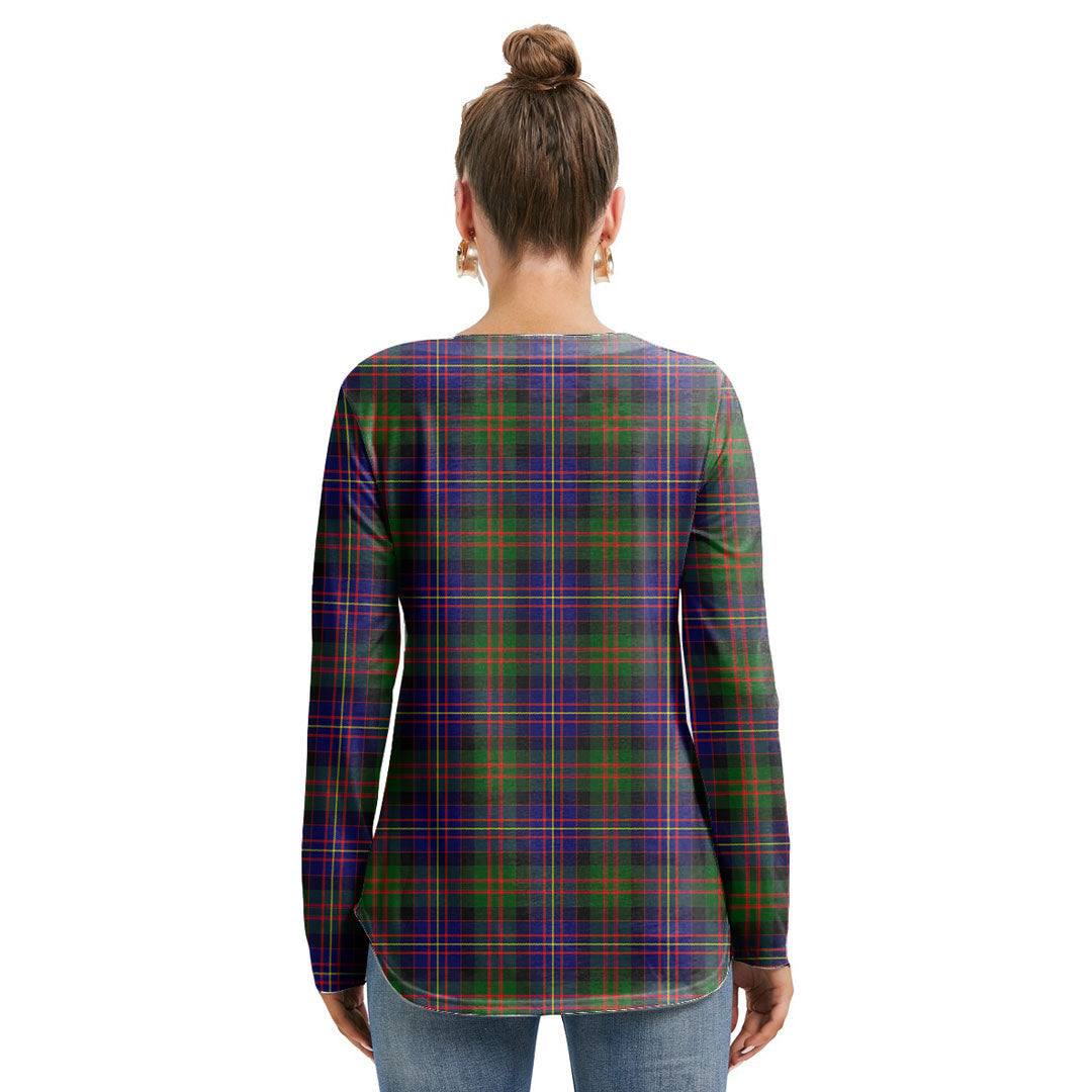 Cameron of Erracht Modern Tartan Crest Long Sleeve Neckline Tie Sweatshirt