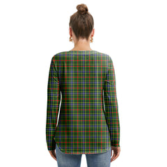 Bisset Tartan Plaid Long Sleeve Neckline Tie Sweatshirt