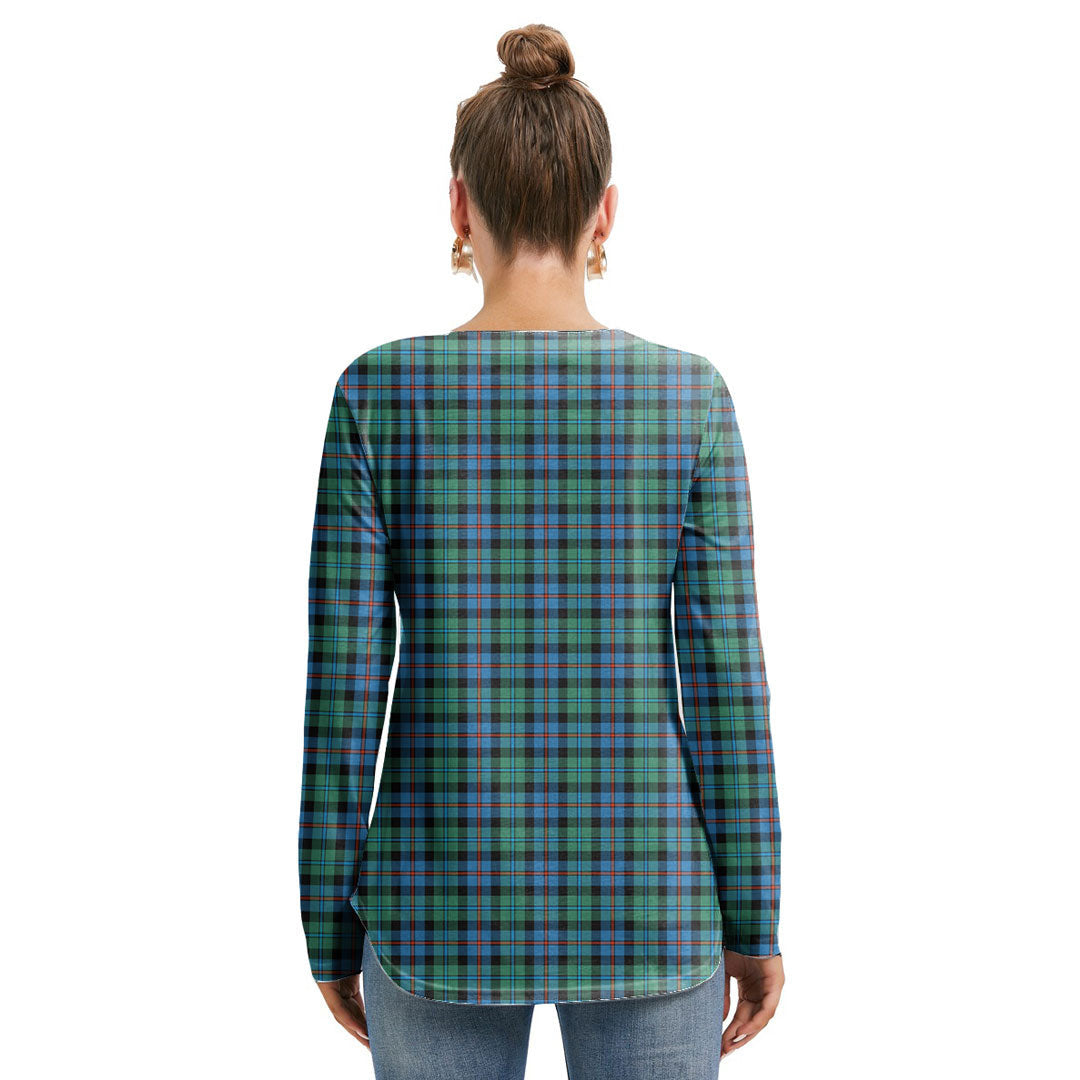 Campbell of Cawdor Ancient Tartan Crest Long Sleeve Neckline Tie Sweatshirt