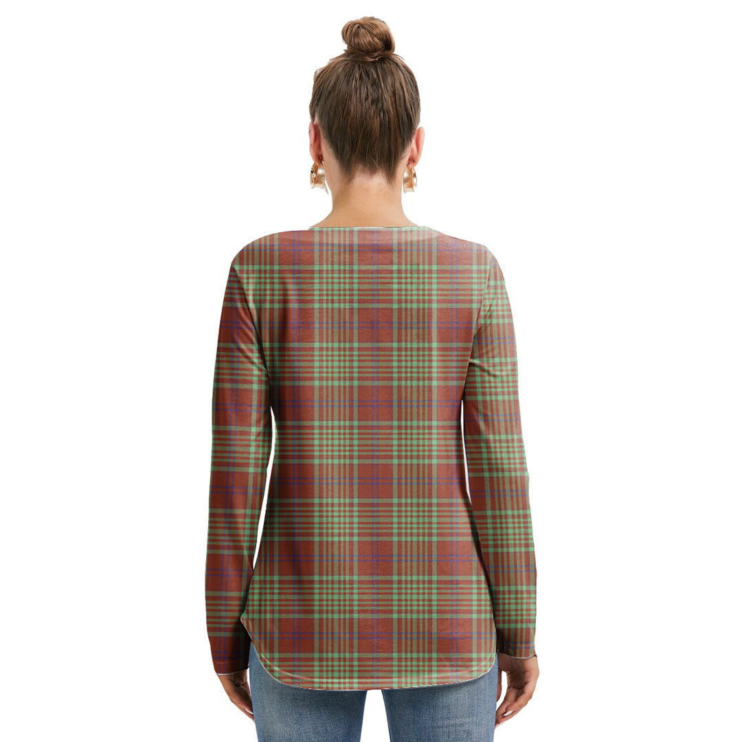 MacGillivray Hunting Ancient Tartan Crest Long Sleeve Neckline Tie Sweatshirt