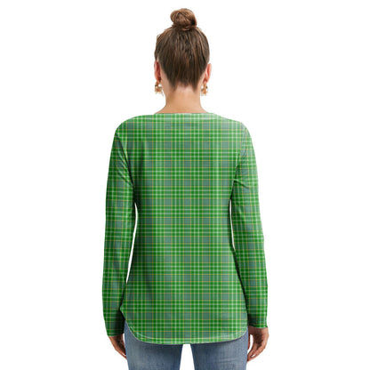 Currie Tartan Crest Long Sleeve Neckline Tie Sweatshirt