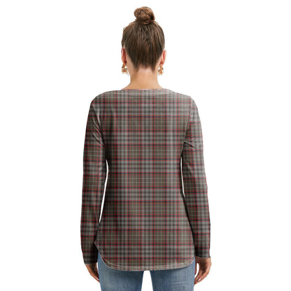 Nicolson Hunting Weathered Tartan Crest Long Sleeve Neckline Tie Sweatshirt