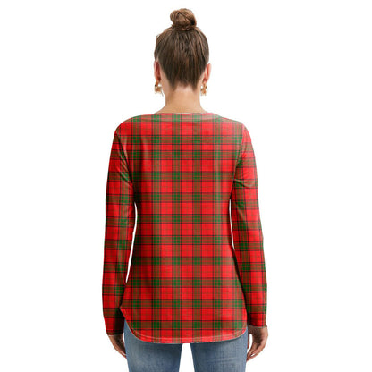 Adair Tartan Plaid Long Sleeve Neckline Tie Sweatshirt