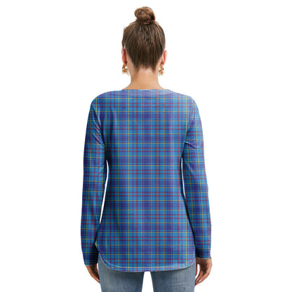 Mercer Modern Tartan Crest Long Sleeve Neckline Tie Sweatshirt