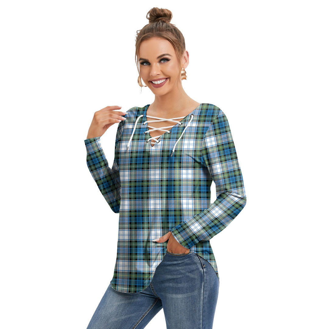 Campbell Dress Ancient Tartan Plaid Long Sleeve Neckline Tie Sweatshirt