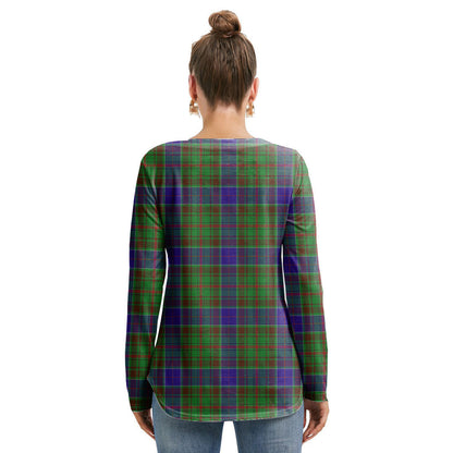 Adam Tartan Crest Long Sleeve Neckline Tie Sweatshirt