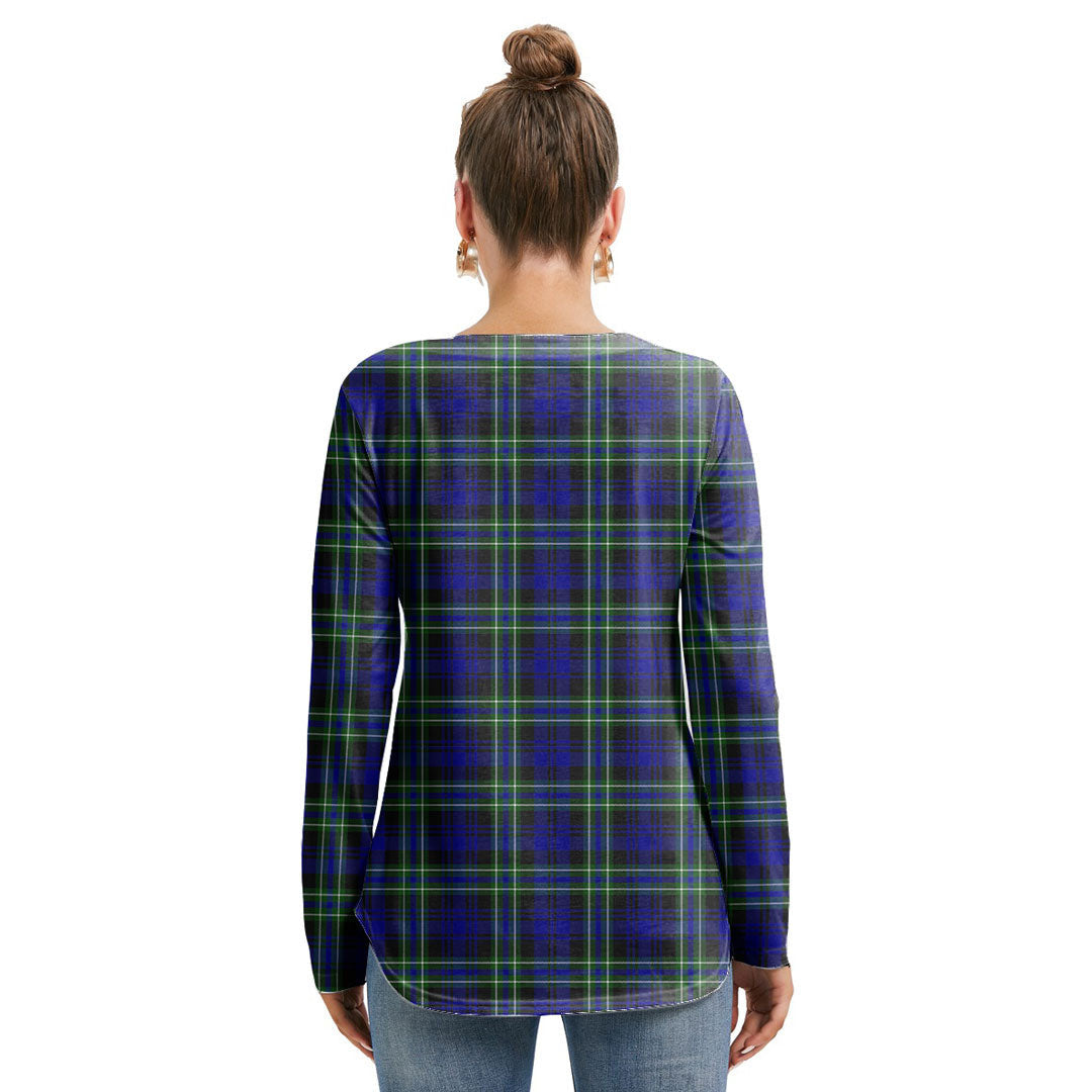 Arbuthnot Modern Tartan Crest Long Sleeve Neckline Tie Sweatshirt