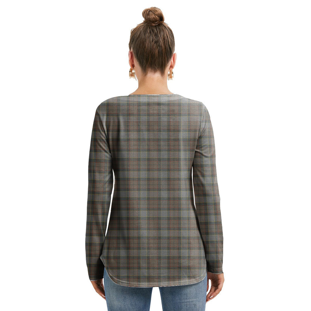 Outlander Fraser Tartan Plaid Long Sleeve Neckline Tie Sweatshirt