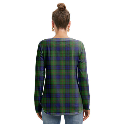 Dundas Modern Tartan Crest Long Sleeve Neckline Tie Sweatshirt