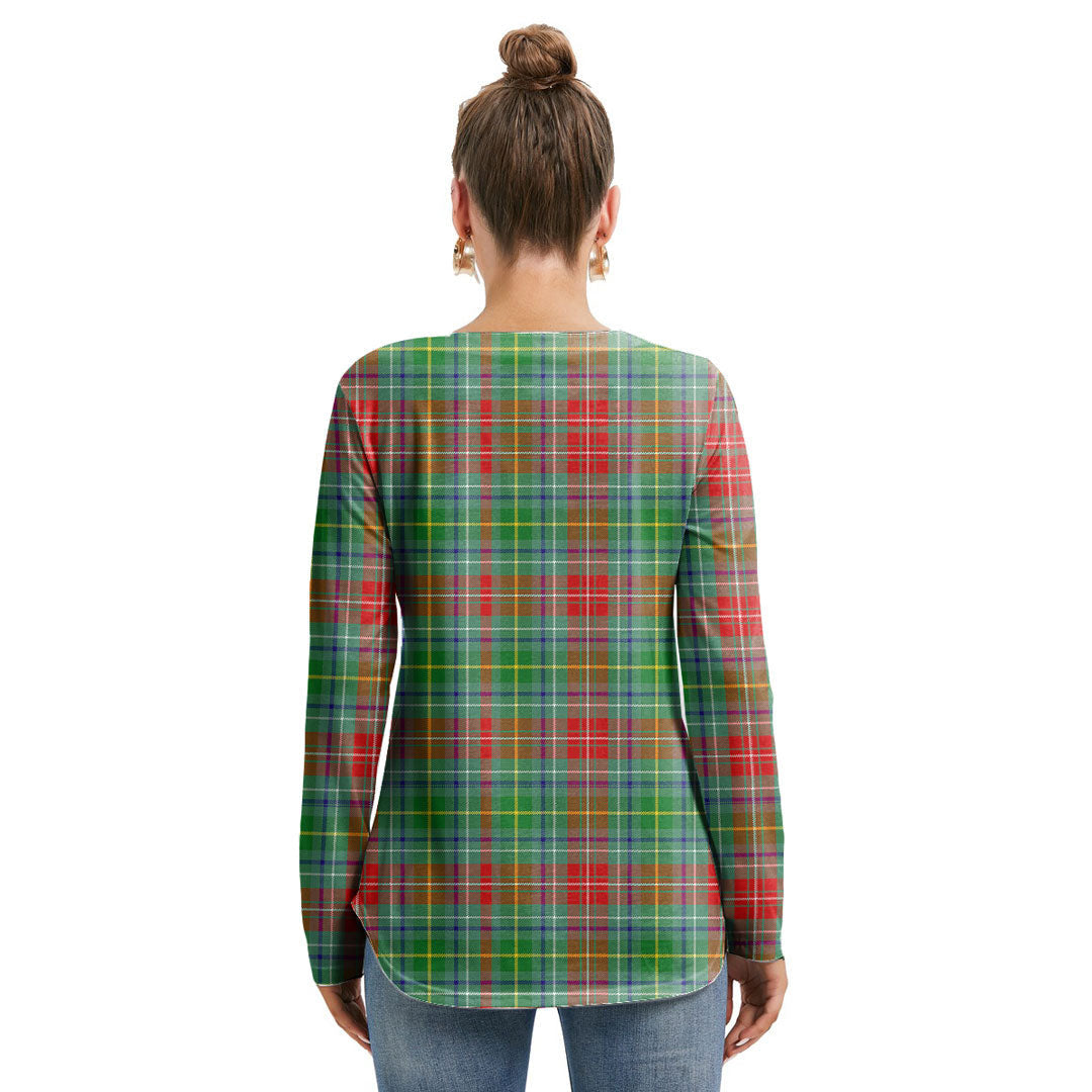 Muirhead Tartan Plaid Long Sleeve Neckline Tie Sweatshirt