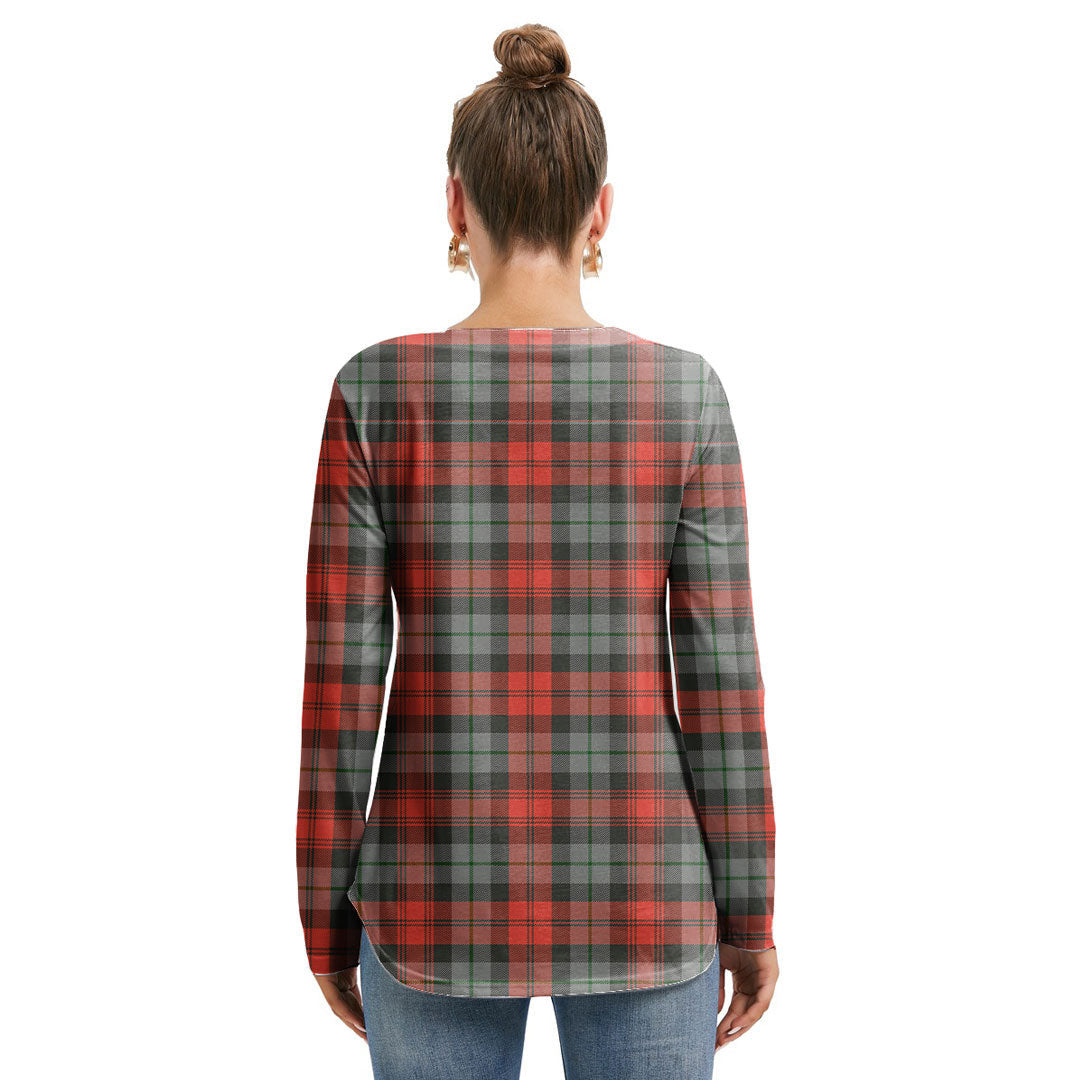 MacLachlan Weathered Tartan Plaid Long Sleeve Neckline Tie Sweatshirt