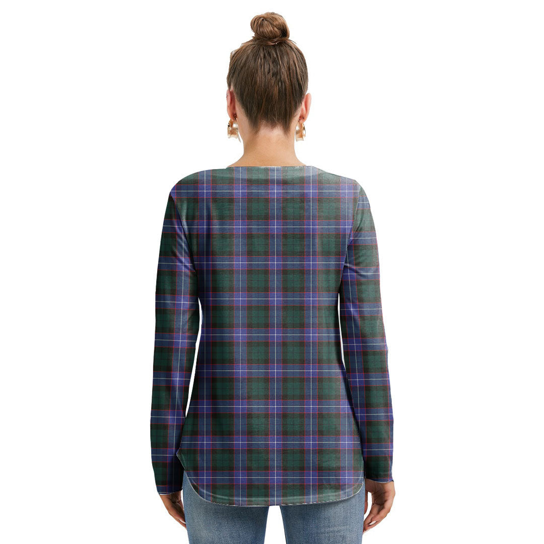 Guthrie Modern Tartan Crest Long Sleeve Neckline Tie Sweatshirt