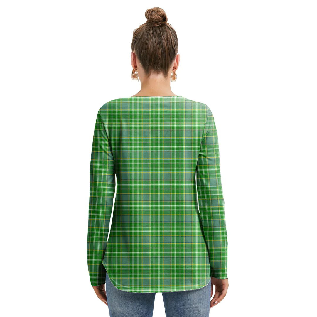 Currie Tartan Plaid Long Sleeve Neckline Tie Sweatshirt