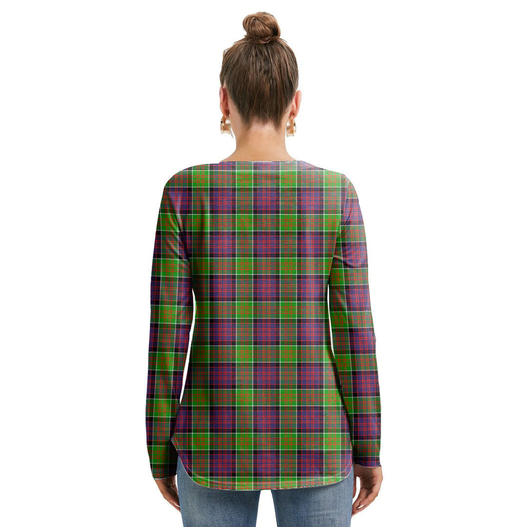 MacDonald of Clanranald Tartan Crest Long Sleeve Neckline Tie Sweatshirt