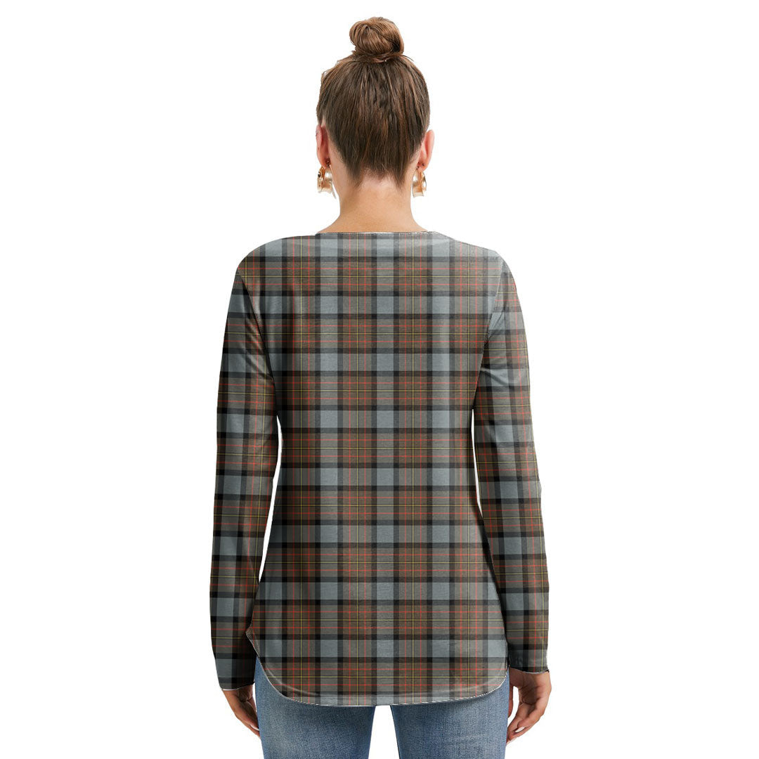 MacLaren Weathered Tartan Crest Long Sleeve Neckline Tie Sweatshirt