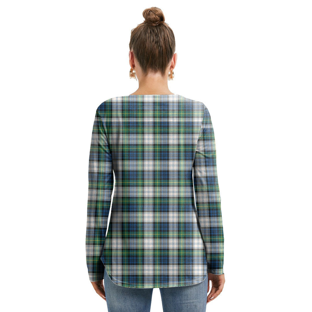 Gordon Dress Ancient Tartan Plaid Long Sleeve Neckline Tie Sweatshirt