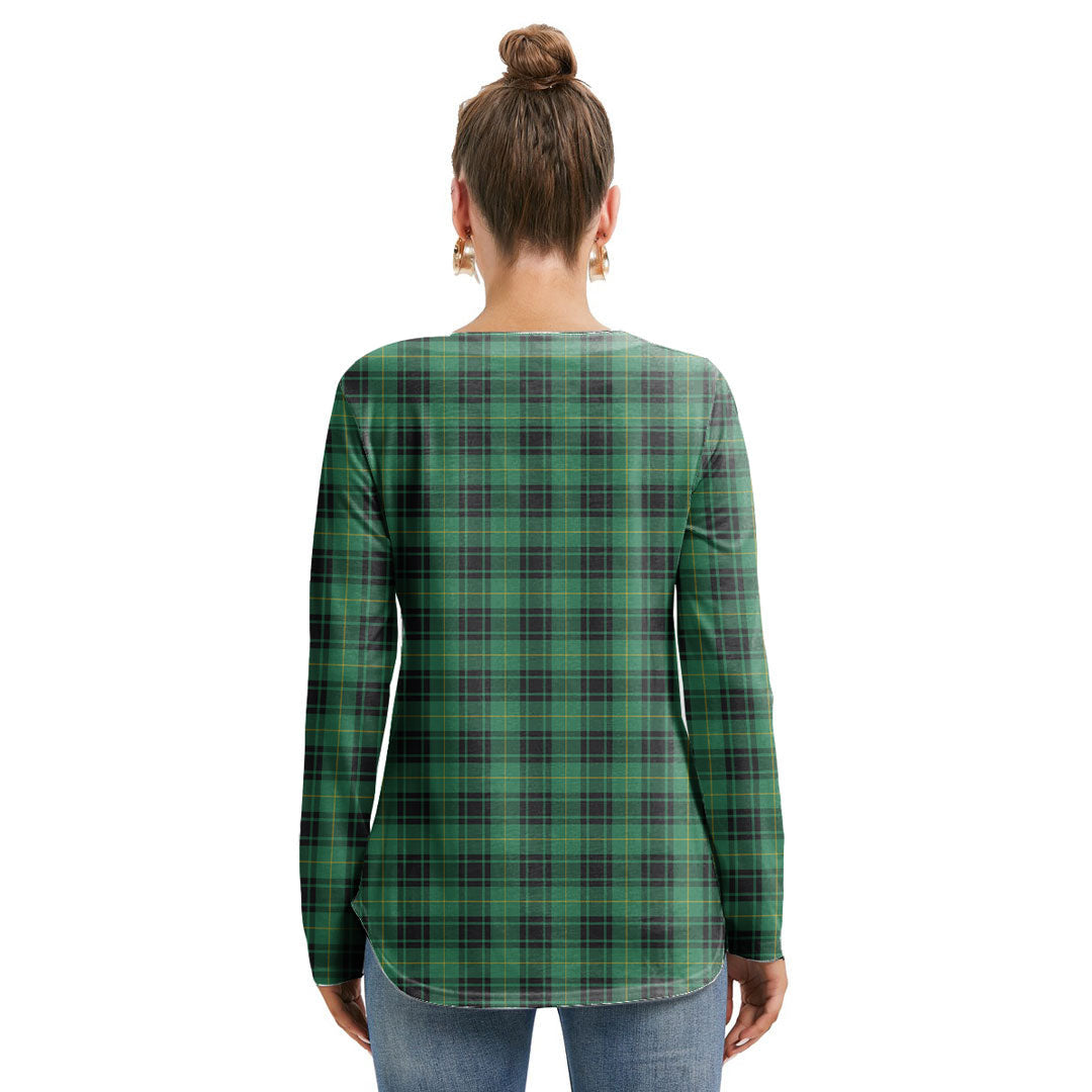 MacArthur Ancient Tartan Plaid Long Sleeve Neckline Tie Sweatshirt