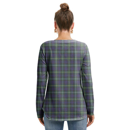 Campbell Argyll Modern Tartan Crest Long Sleeve Neckline Tie Sweatshirt