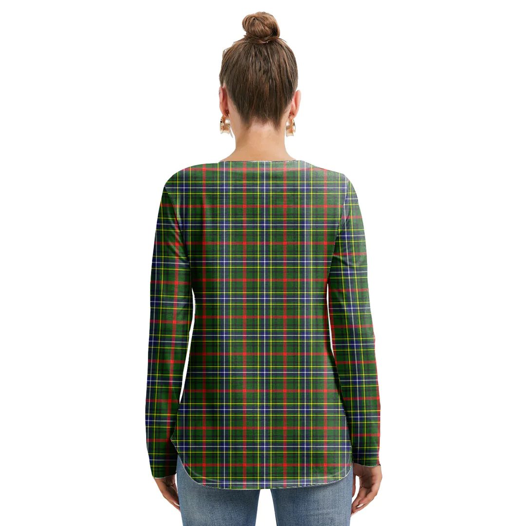 Bisset Tartan Crest Long Sleeve Neckline Tie Sweatshirt