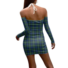 Forbes Ancient Tartan Crest Halter Lace-up Dress