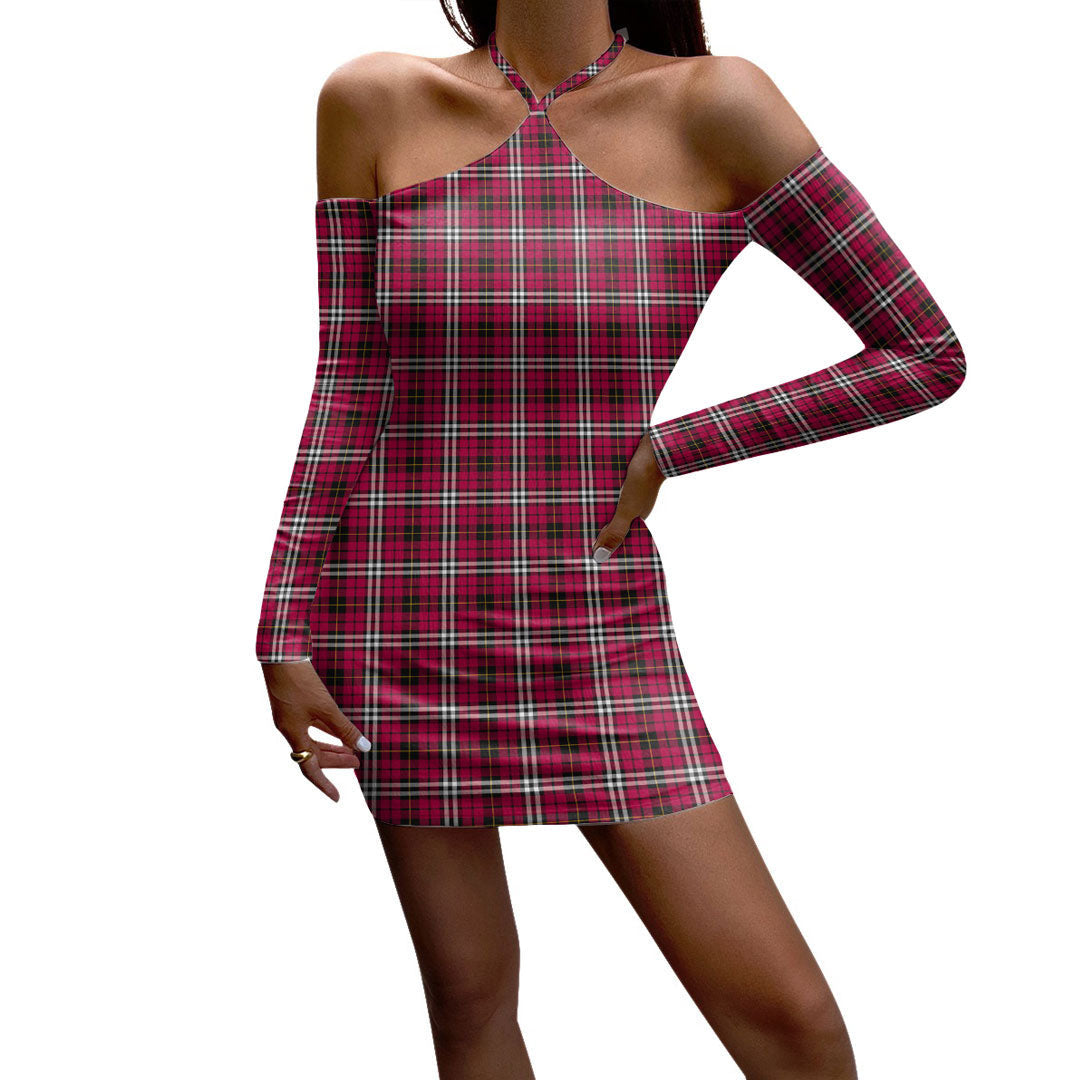 Little Tartan Plaid Halter Lace-up Dress