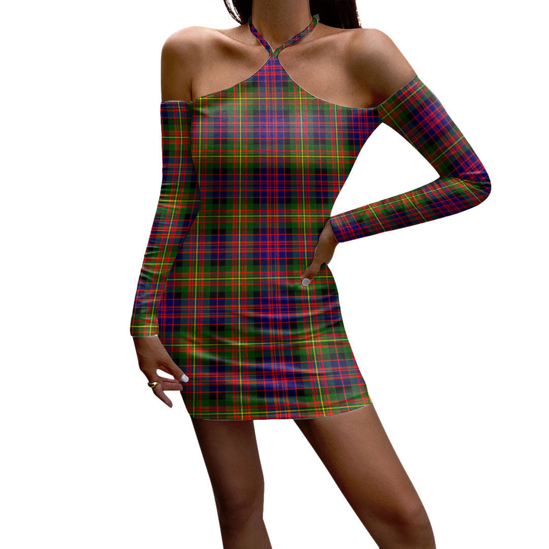 Carnegie Modern Tartan Plaid Halter Lace-up Dress