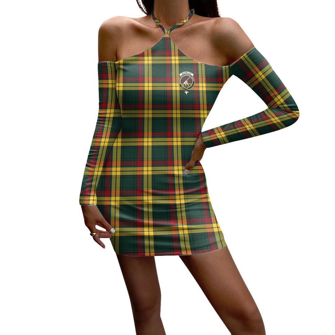 MacMillan Old Modern Tartan Crest Halter Lace-up Dress