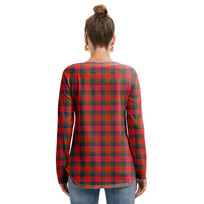 Nicolson Modern Tartan Plaid Long Sleeve Neckline Tie Sweatshirt