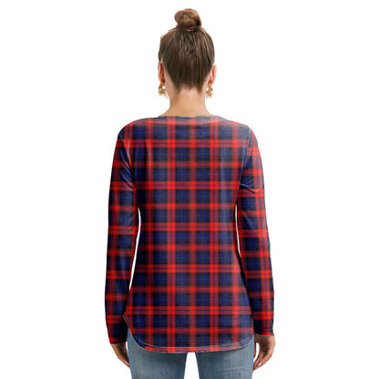 MacLachlan Modern Tartan Crest Long Sleeve Neckline Tie Sweatshirt