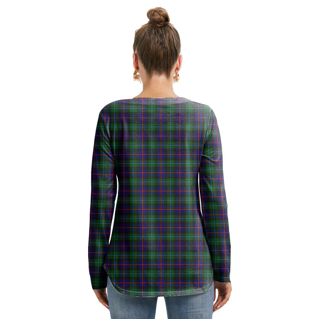 Campbell of Cawdor Modern Tartan Crest Long Sleeve Neckline Tie Sweatshirt