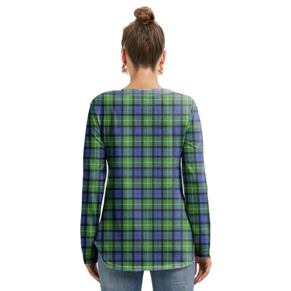 Gordon Old Ancient Tartan Crest Long Sleeve Neckline Tie Sweatshirt