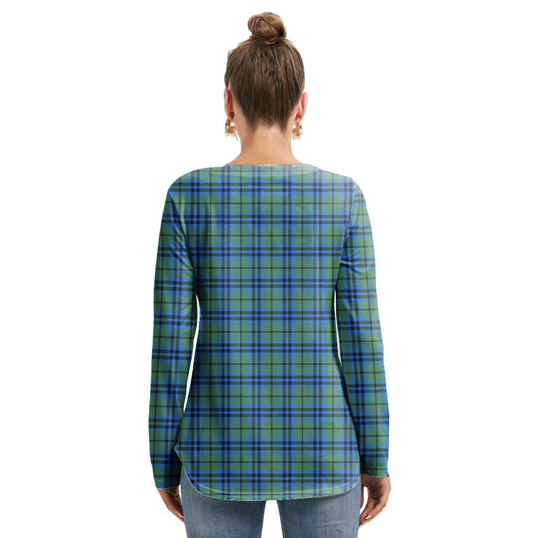 Falconer Tartan Crest Long Sleeve Neckline Tie Sweatshirt