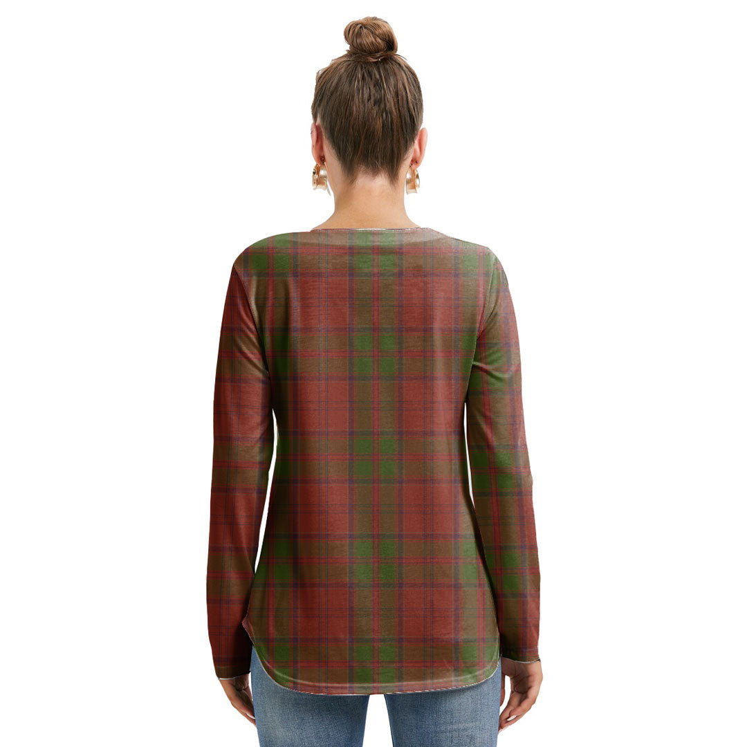 Drummond Tartan Plaid Tartan Crest Long Sleeve Neckline Tie Sweatshirt