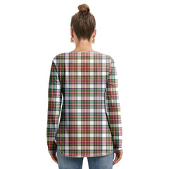 Stewart Dress Modern Tartan Crest Long Sleeve Neckline Tie Sweatshirt