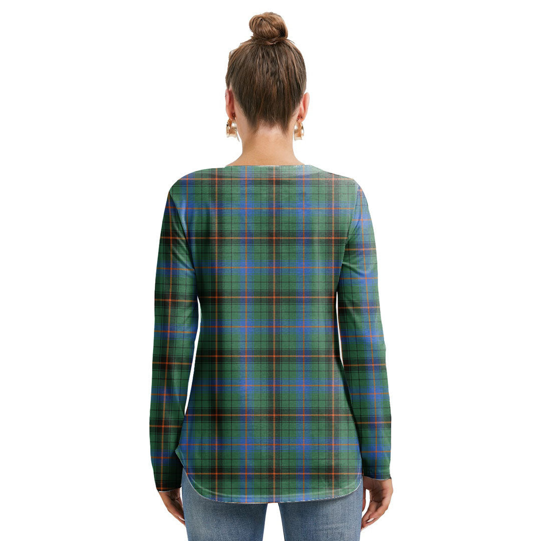 Davidson Ancient Tartan Crest Long Sleeve Neckline Tie Sweatshirt