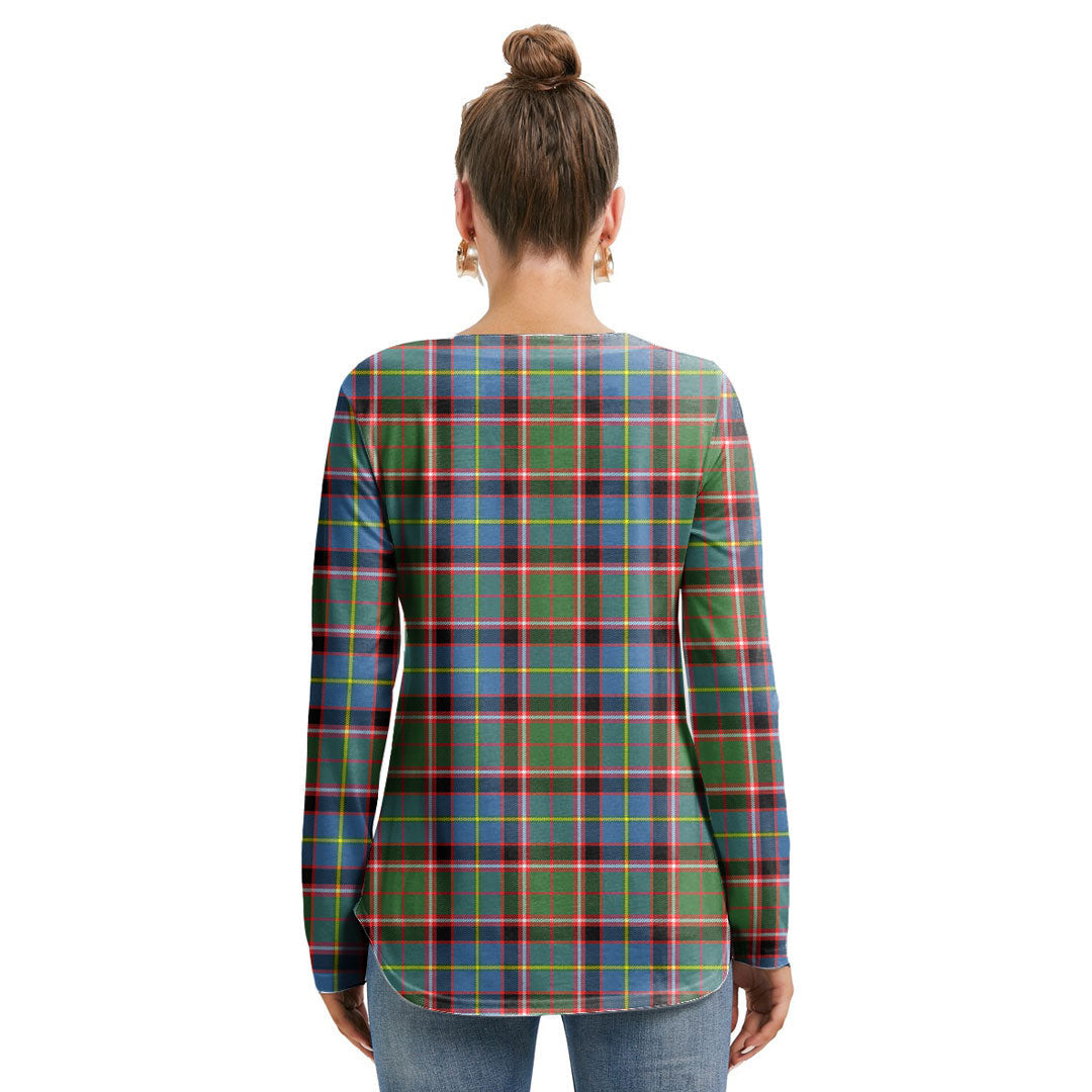 Stirling Bannockburn District Tartan Crest Long Sleeve Neckline Tie Sweatshirt