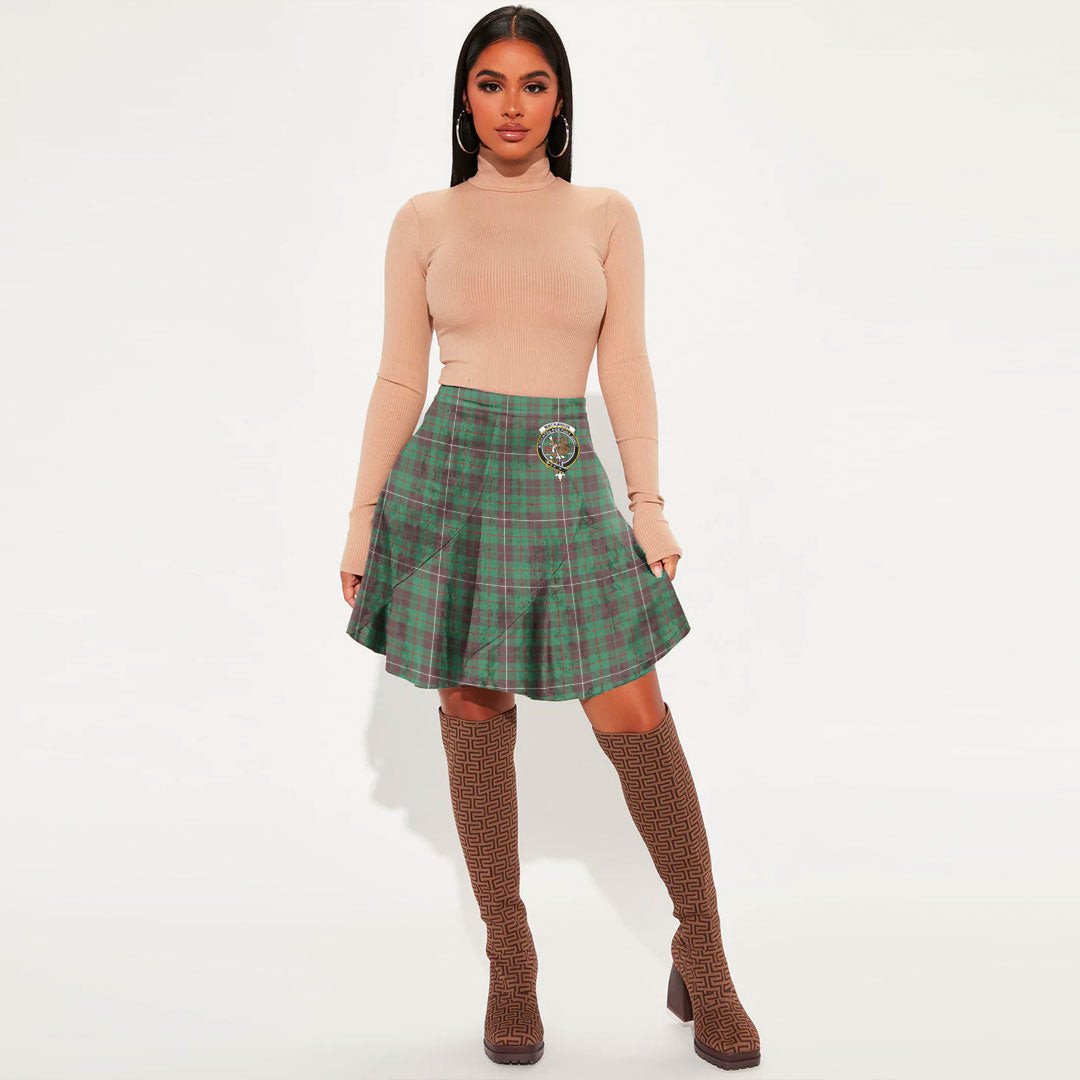 MacKinnon Hunting Ancient Tartan Crest Mini Skirt