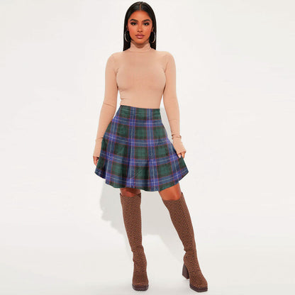 Hunter Modern Tartan Plaid Mini Skirt